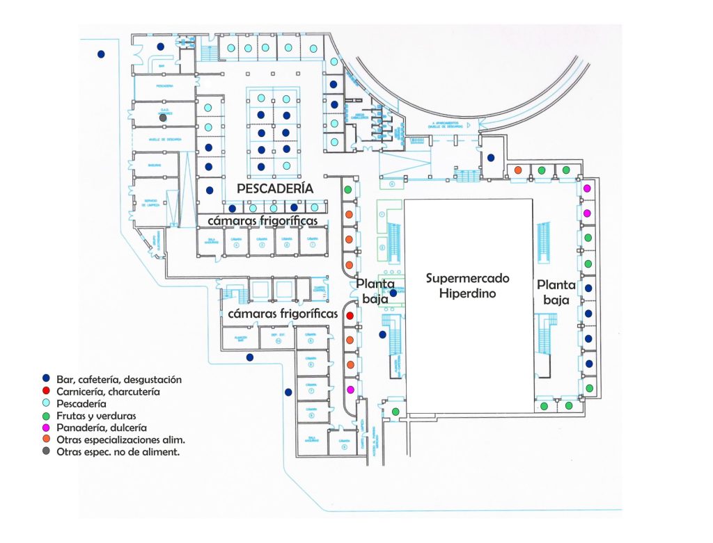 Mapa de la planta baja del Mercado